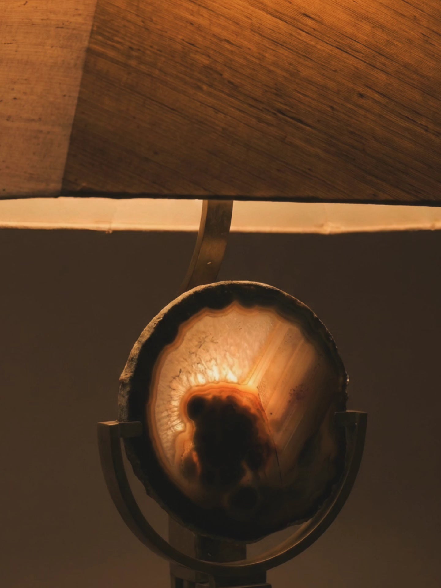 Agate and brass lamp, 1970