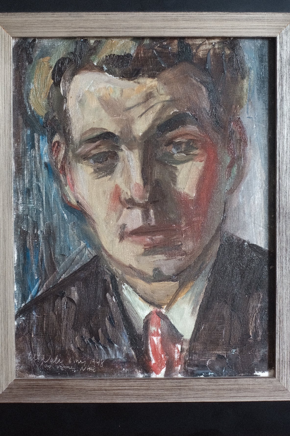 Huile sur toile, datée et signée 1948