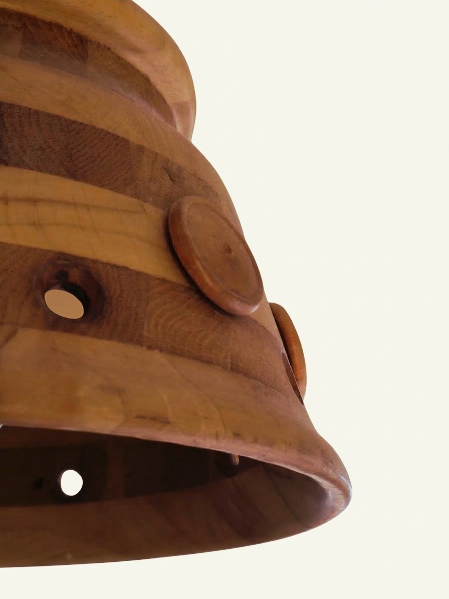 Wooden pendant lamp, Denmark 1960