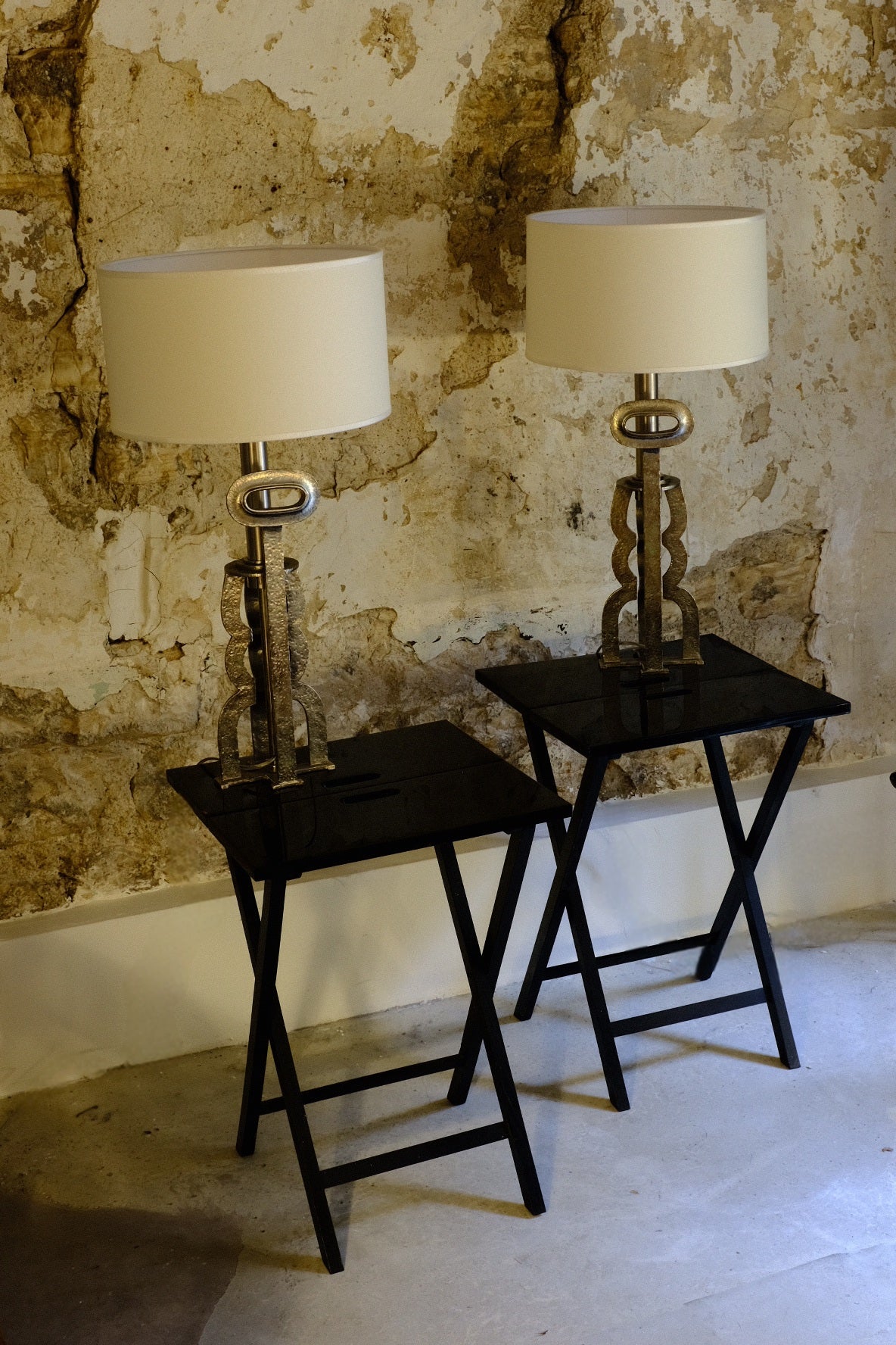 Paire de lampes sculpturales