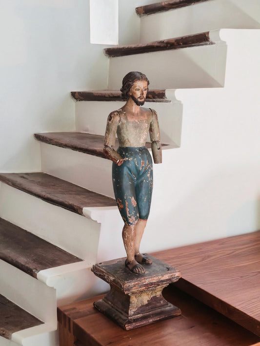 Mannequin de procession en bois polychrome, XVIIIe siècle