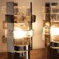Paire de lampes en métal et verre de Murano