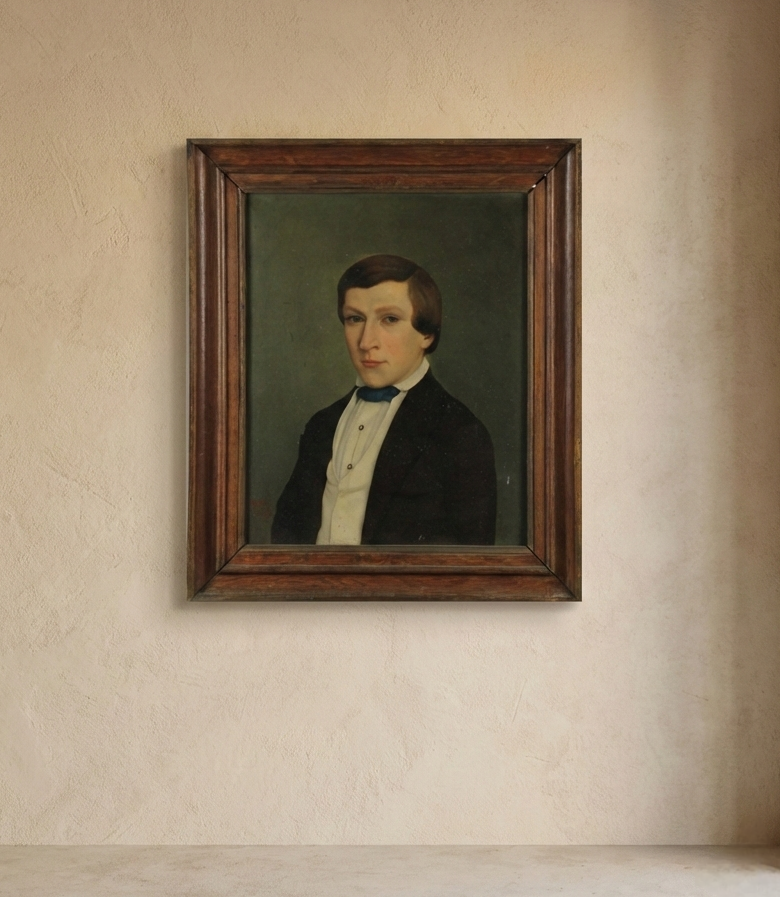 Oil on canvas, portrait of a young man