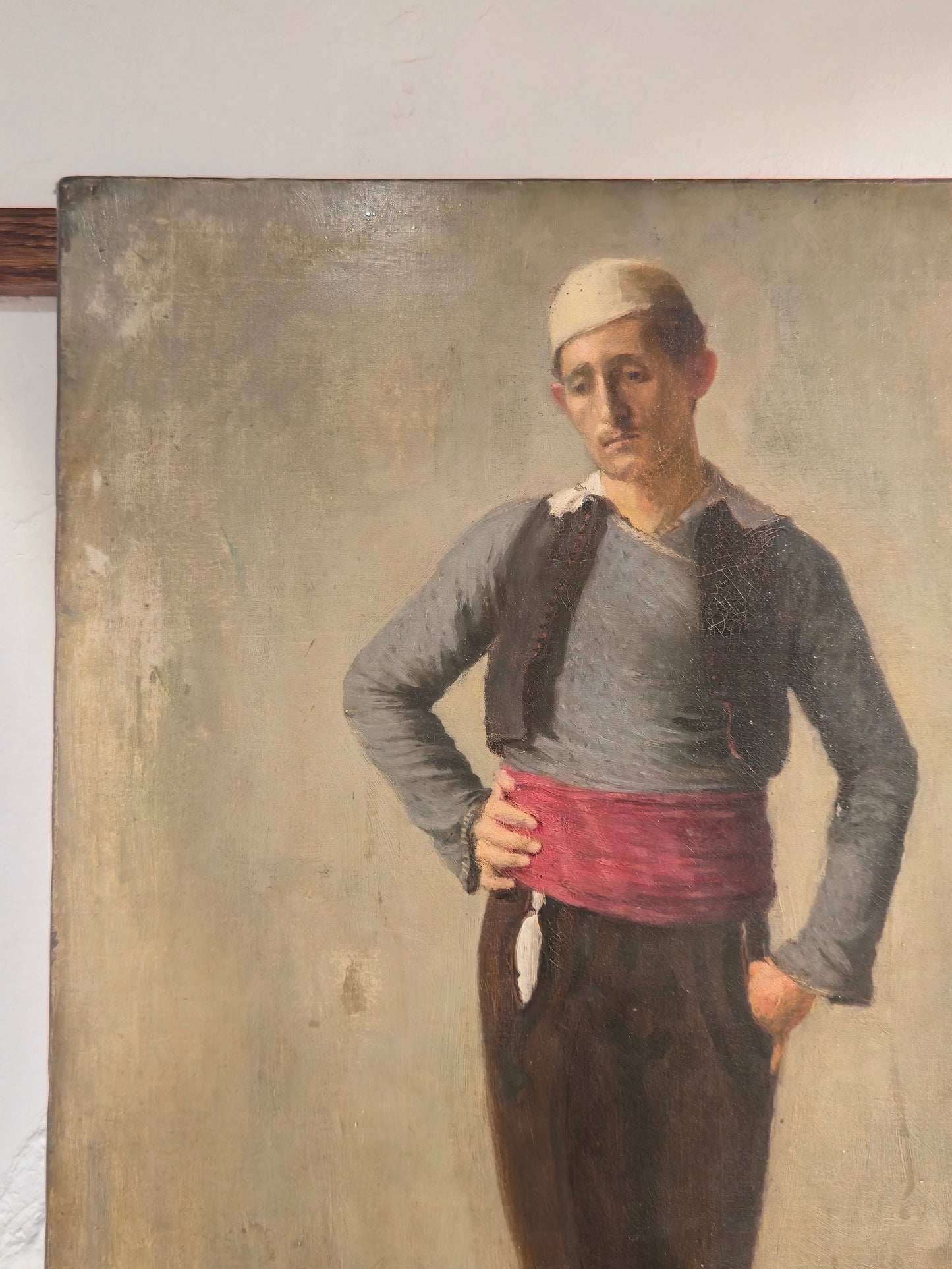 Huile sur toile, Étude Naturaliste d'un Danseur, circa 1890