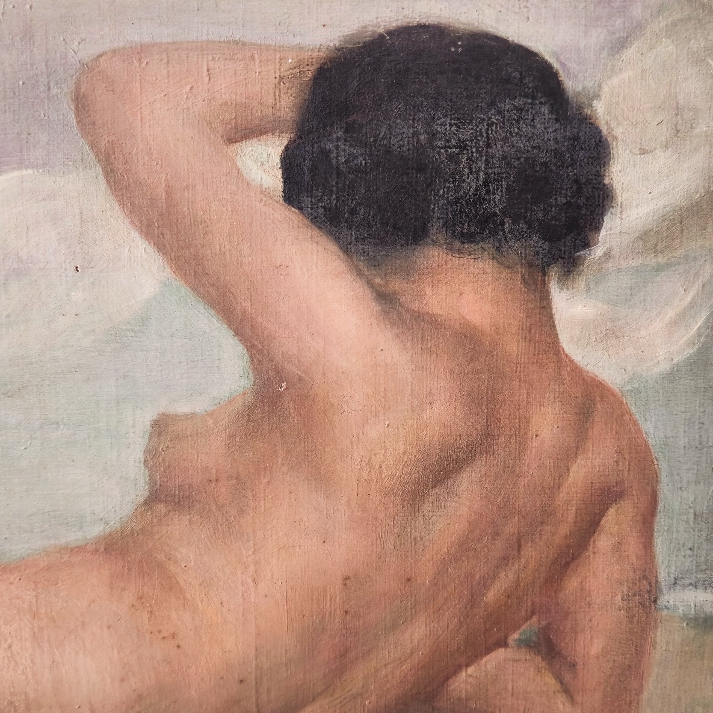 Oil on canvas, reclining nude
