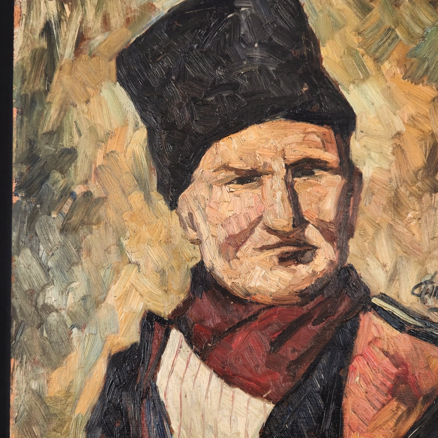 Oil on canvas, portrait of a Cossack