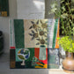 Nature morte, collage sur toile par Yves Bonhomme