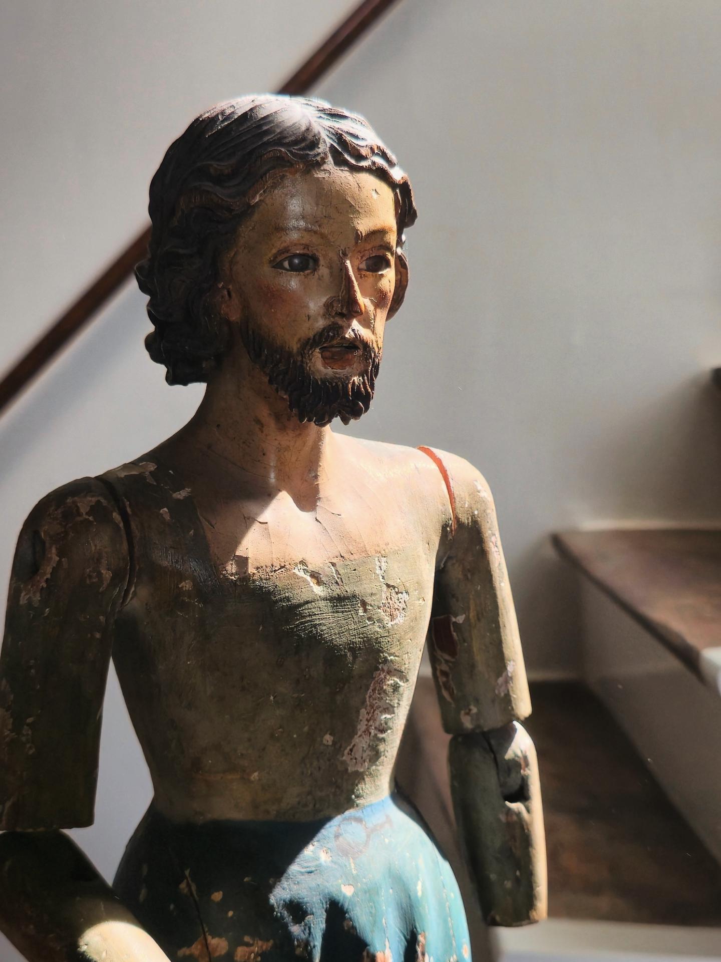 Mannequin de procession en bois polychrome, XVIIIe siècle