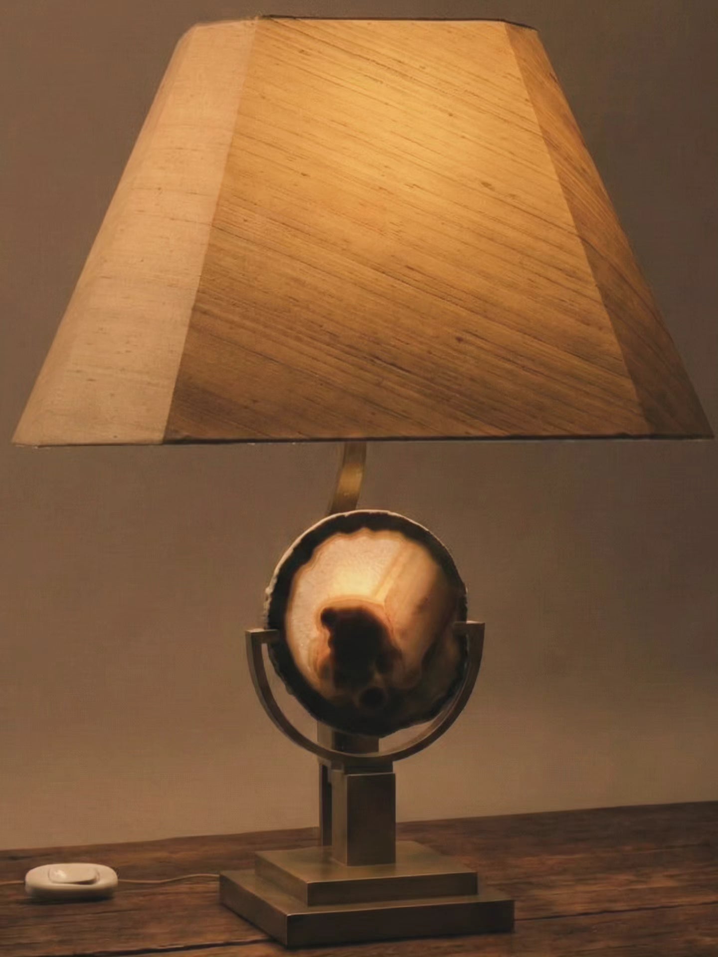 Agate and brass lamp, 1970