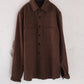 Two Pocket Shirt, laine et coton pied-de-poule brun – Evan Kinori